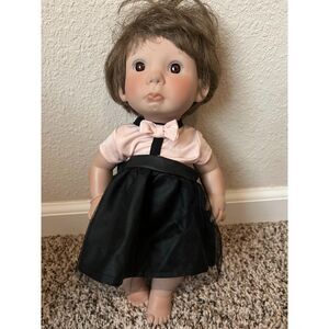 Lee Middleton Real Life Like Looking Girl Doll in Pink&Black Dress Brown Hair